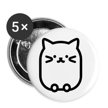 kitten - Buttons small 1''/25 mm (5-pack) - white - Front