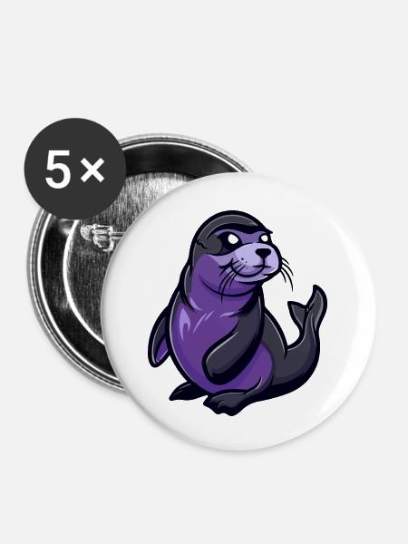 Robbe Tier Comic - Buttons klein 25 mm (5er Pack) - Weiß