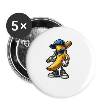 Bizarre à votre style Let’s Go bananes - Lot de 5 petits badges (25 mm) - blanc - Devant