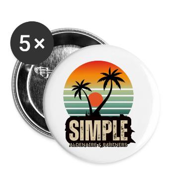 Coucher de soleil 4 - Lot de 5 petits badges (25 mm) - blanc - Devant