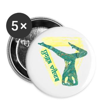 Yoga 28 e 71 - Lot de 5 petits badges (25 mm) - blanc - Devant