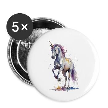 Mythical Roar - Unicorn Watercolor - Buttons small 1''/25 mm (5-pack) - white - Front