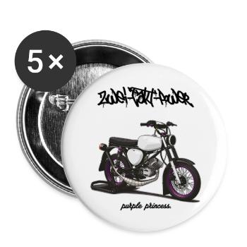 S51 // Réglage // Illustration - Lot de 5 petits badges (25 mm) - blanc - Devant