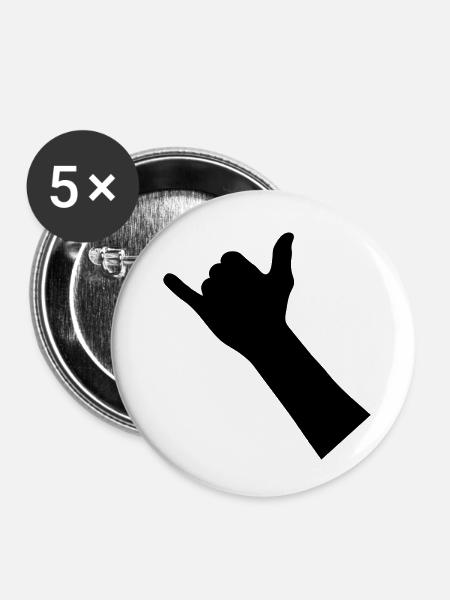 hand - Buttons klein 25 mm (5er Pack) - Weiß