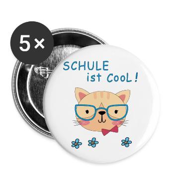 School is cool - Buttons small 1''/25 mm (5-pack) - white - Front