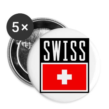 swiss - Buttons klein 25 mm (5er Pack) - Weiß - Vorne