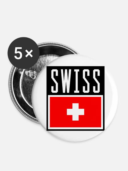 swiss - Buttons klein 25 mm (5er Pack) - Weiß