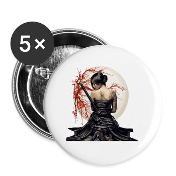 Japan Tradition Japanisch Kultur Frau - Buttons klein 25 mm (5er Pack) - Weiß - Vorne