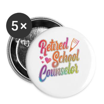 School Counselor Retired - Buttons klein 25 mm (5er Pack) - Weiß - Vorne
