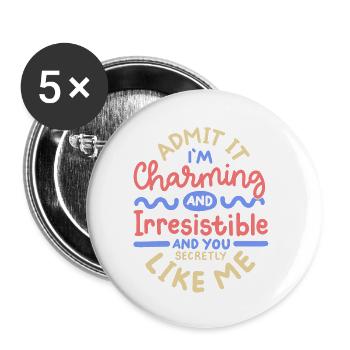 Sarkasmus sarkastischer Spruch - Buttons klein 25 mm (5er Pack) - Weiß - Vorne