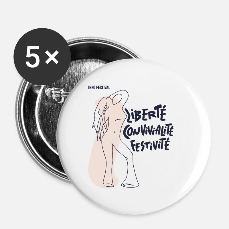 Fühl dich frei Mädchen - Buttons klein 25 mm (5er Pack) - Weiß