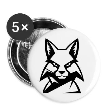 Vilain renard - Lot de 5 petits badges (25 mm) - blanc - Devant
