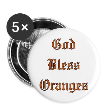 GodBlessOranges - Buttons small 1''/25 mm (5-pack) - white - Front