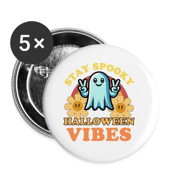 Stay Spooky Halloween Vibes - Buttons klein 25 mm (5er Pack) - Weiß - Vorne