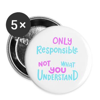 Sarkasmus sarkastischer Humor - Buttons klein 25 mm (5er Pack) - Weiß - Vorne