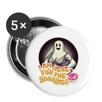 Pour les Boobies Halloween Costume Dicton Drôle - Lot de 5 petits badges (25 mm) - blanc - Devant