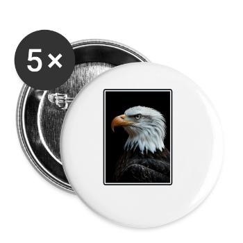 Pygargue à tête blanche Weißkopfseeadler - Lot de 5 petits badges (25 mm) - blanc - Devant