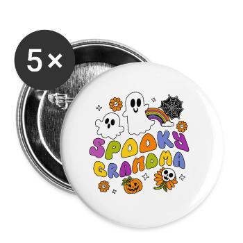 Spooky Grandma - Buttons klein 25 mm (5er Pack) - Weiß - Vorne