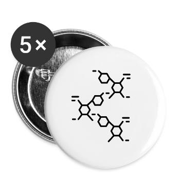 Neurones Chimie Science Tableau périodique Laboratoire - Lot de 5 petits badges (25 mm) - blanc - Devant