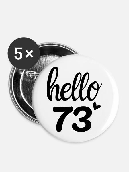 Hallo 73 - Buttons klein 25 mm (5er Pack) - Weiß