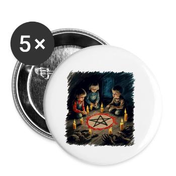 Retro Vintage Design Halloween Liebhaber Outfit - Buttons klein 25 mm (5er Pack) - Weiß - Vorne