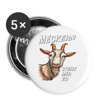 ZIEGE MECKERN STEHT MIR ZU - Buttons klein 25 mm (5er Pack) - Weiß - Vorne