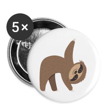 Sloth in action - Buttons small 1''/25 mm (5-pack) - white - Front