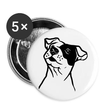 Staffordshire Terrier - Lot de 5 petits badges (25 mm) - blanc - Devant