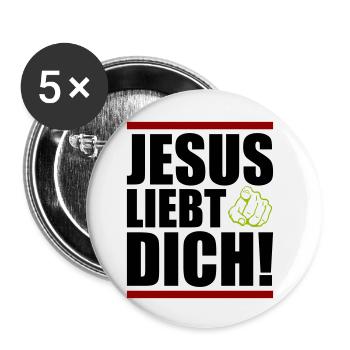 Jesus loves you - Buttons small 1''/25 mm (5-pack) - white - Front