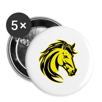 Horse Animal Portrait - Buttons small 1''/25 mm (5-pack) - white - Front