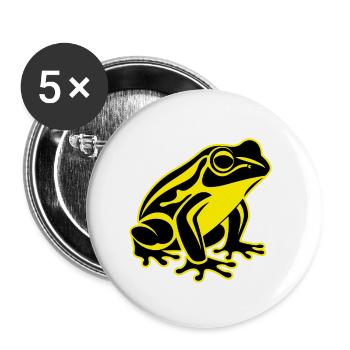 Frosch Tier - Buttons klein 25 mm (5er Pack) - Weiß - Vorne