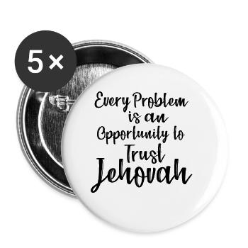 Trust Jehovah Message JW Jehovah's Ministry Idea - Buttons small 1''/25 mm (5-pack) - white - Front