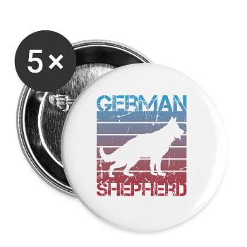 Schäferhund - Buttons klein 25 mm (5er Pack) - Weiß - Vorne