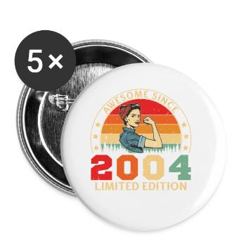 2004 Anniversaire des femmes Édition limitée Vintage - Lot de 5 petits badges (25 mm) - blanc - Devant