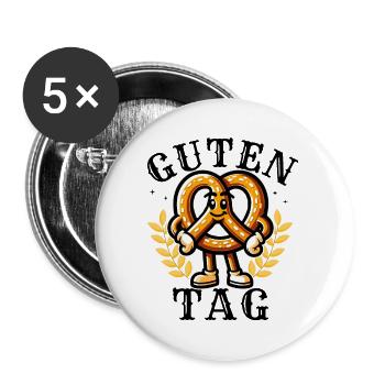 Hello Pretzel - Buttons small 1''/25 mm (5-pack) - white - Front