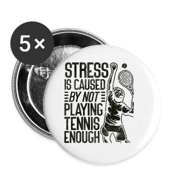 Funny Tennis Player Racket Stress - Buttons small 1''/25 mm (5-pack) - white - Front
