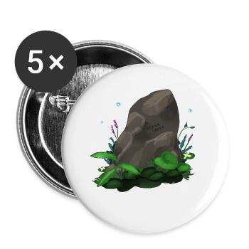 Pierre de Runes - Lot de 5 petits badges (25 mm) - blanc - Devant