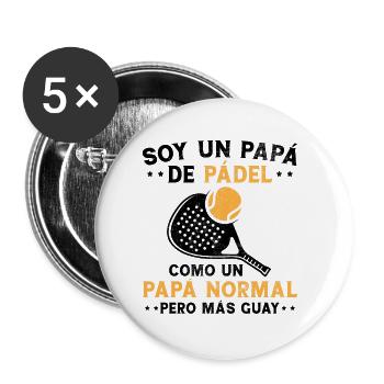Je suis un papa Padelera Fête des pères Fun - Lot de 5 petits badges (25 mm) - blanc - Devant