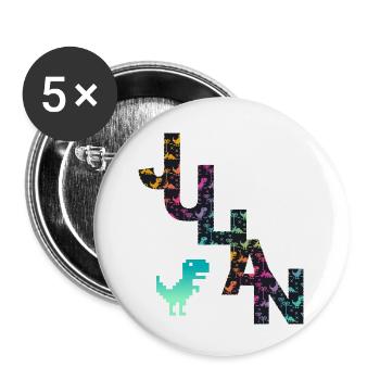JULIAN - Beautiful boy name with dinosaur - Buttons small 1''/25 mm (5-pack) - white - Front