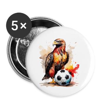 Adler Fußball Bunt Deutschland Tier Design Print - Buttons klein 25 mm (5er Pack) - Weiß - Vorne