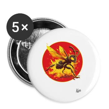 Brennende fliegende Ameise - Buttons klein 25 mm (5er Pack) - Weiß - Vorne