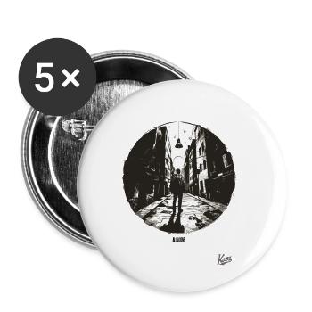 All alone - Buttons small 1''/25 mm (5-pack) - white - Front