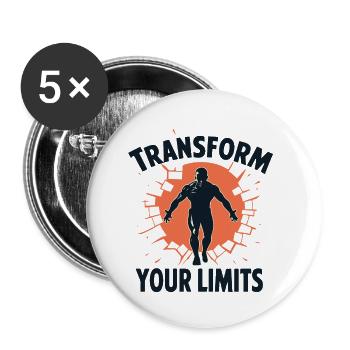 TRANSFORMIEREN SIE IHRE GRENZEN - Buttons klein 25 mm (5er Pack) - Weiß - Vorne