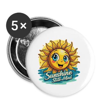 SUNSHINE STATE OF MIND - Buttons small 1''/25 mm (5-pack) - white - Front