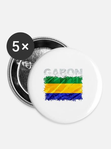 Gabun - Buttons klein 25 mm (5er Pack) - Weiß