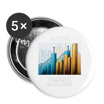 DATA PERFECT ANALYSIS - Buttons klein 25 mm (5er Pack) - Weiß - Vorne