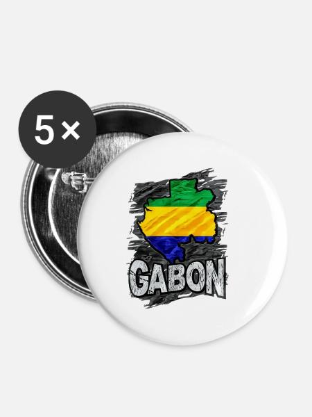 Gabun - Buttons klein 25 mm (5er Pack) - Weiß