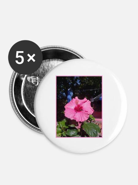 Foto Hibiskus - Buttons klein 25 mm (5er Pack) - Weiß