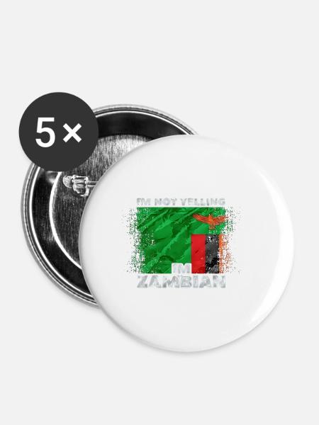 Sambia - Buttons klein 25 mm (5er Pack) - Weiß
