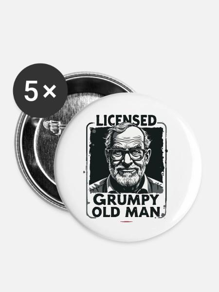 MÜRRISCHER OLDMAN - Buttons klein 25 mm (5er Pack) - Weiß
